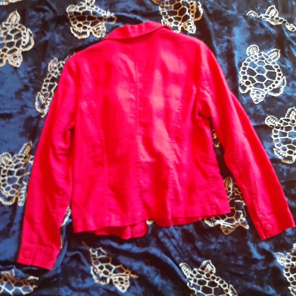 LINEN RASPBERRY JACKET! Charter Club Jacket P/S Raspberry ☆ - Picture 7 of 11